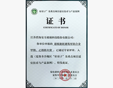 好房子”及重點(diǎn)項(xiàng)目適宜技術(shù)與產(chǎn)品案例 證書(shū)